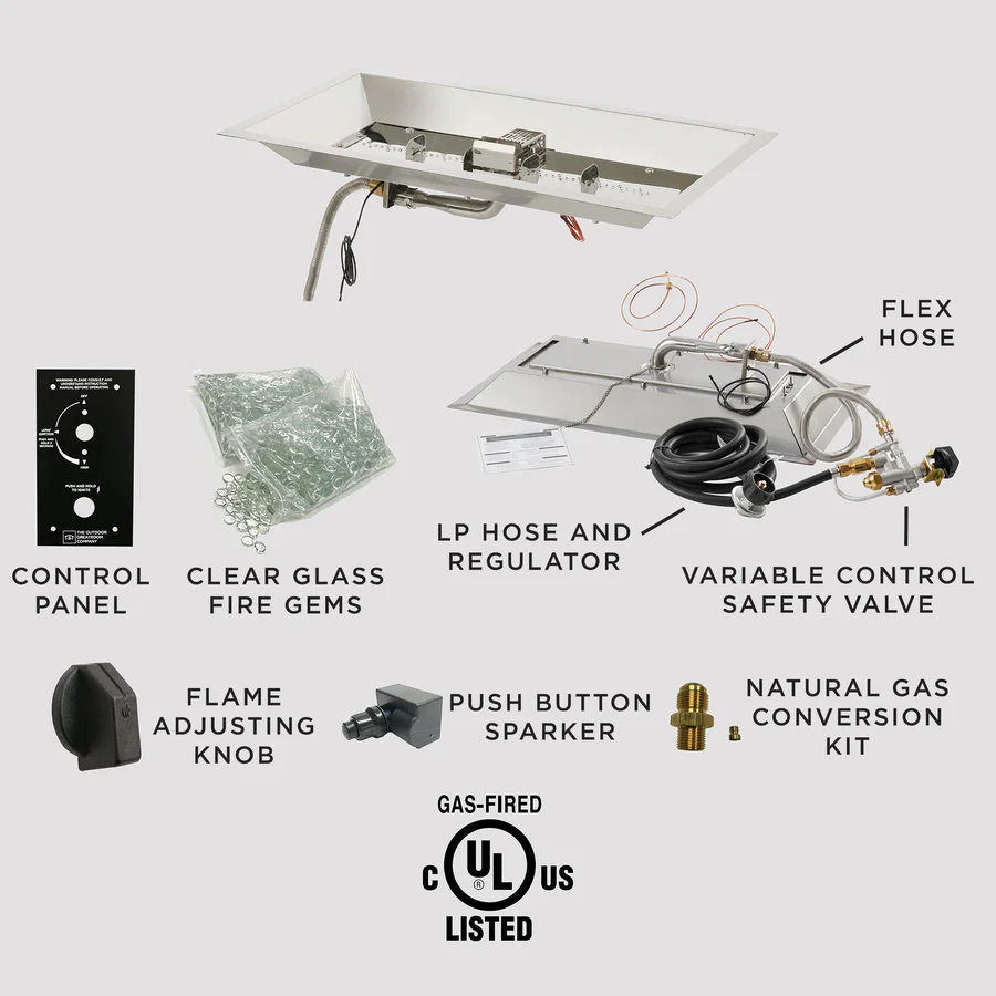 Crystal Fire Plus Square Gas Burner