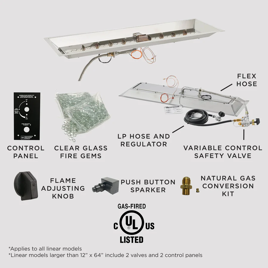 Crystal Fire Plus Square Gas Burner
